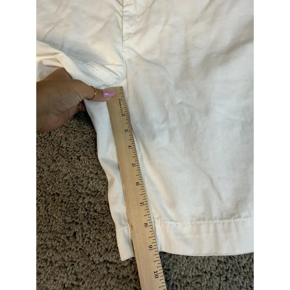 Polo Ralph Lauren Shorts Mens 38 White Chino Cotton Relaxed Fit 9 In Inseam